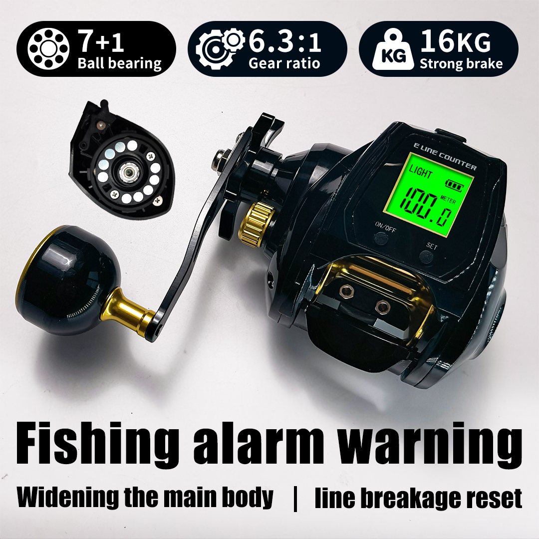 Trolling Reel - Siła hamowania 16 kilogramów, przełożenie 6,3:1,